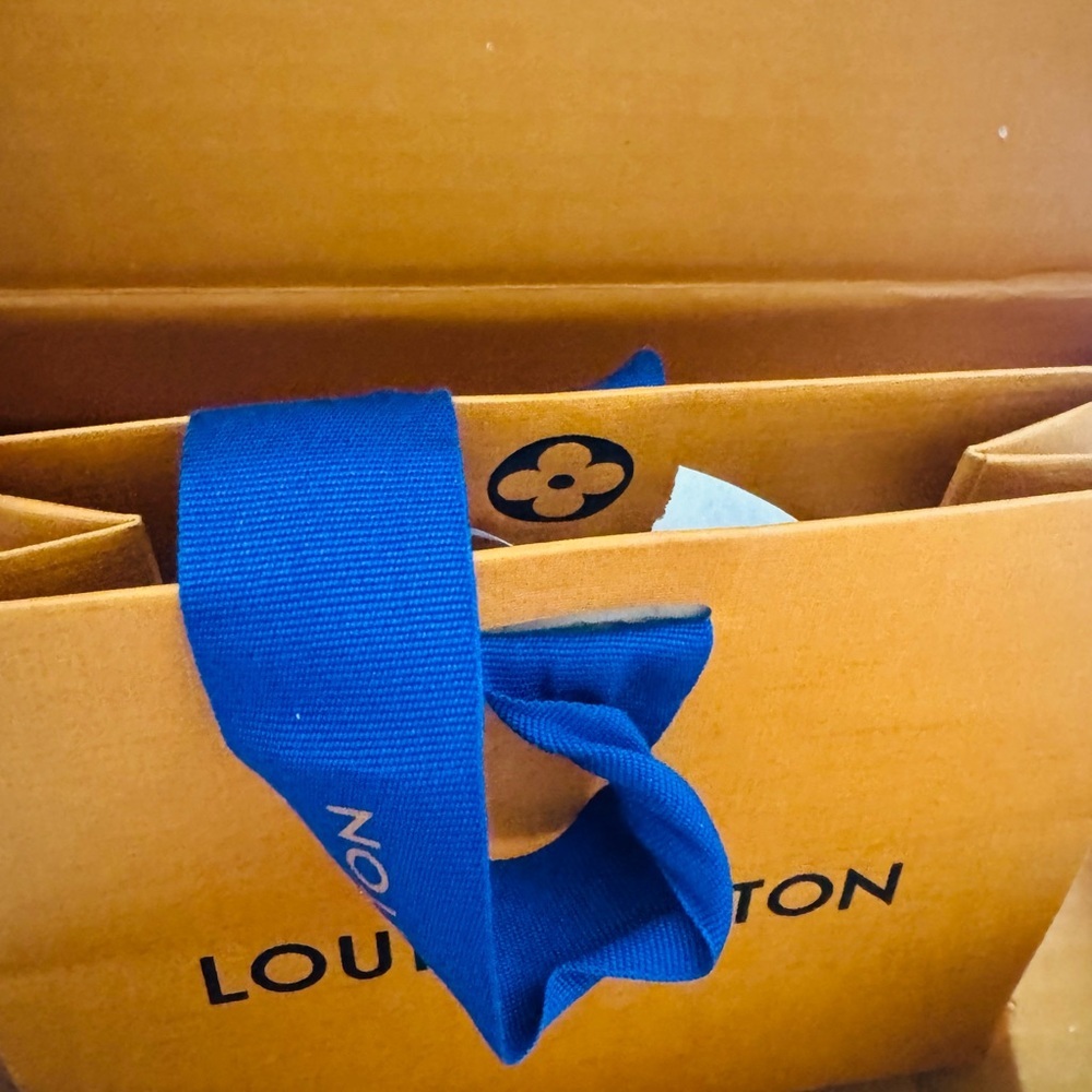 Louis Vuitton Small Orange Gift Packaging with Blue Ribbon and Gift Message - Picture 5 of 7